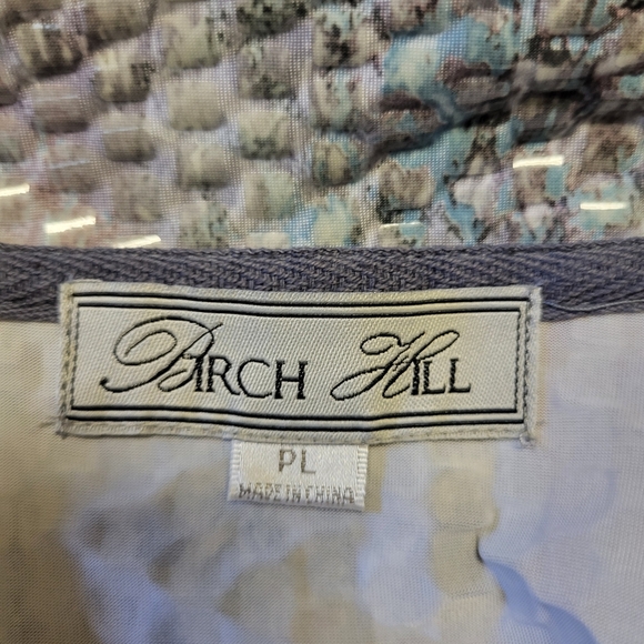 Birch Hill Abstract Metallic Shimmer Zip Jacket Women’s PL Petite Large NWT - Picture 3 of 6